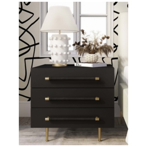 Trident Black Nightstand