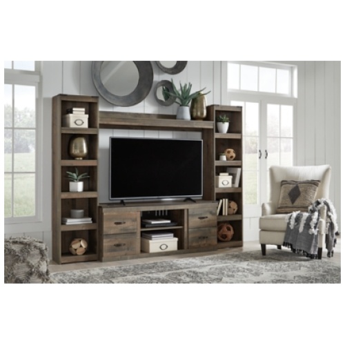 Trinell Entertainment Center with 60" TV Stand, Brown