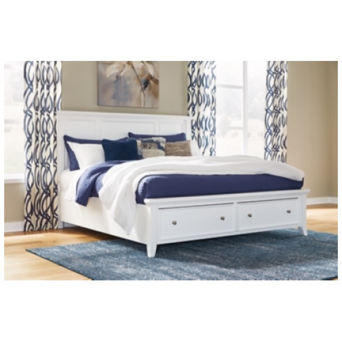 Trulani King Panel Storage Bed, White