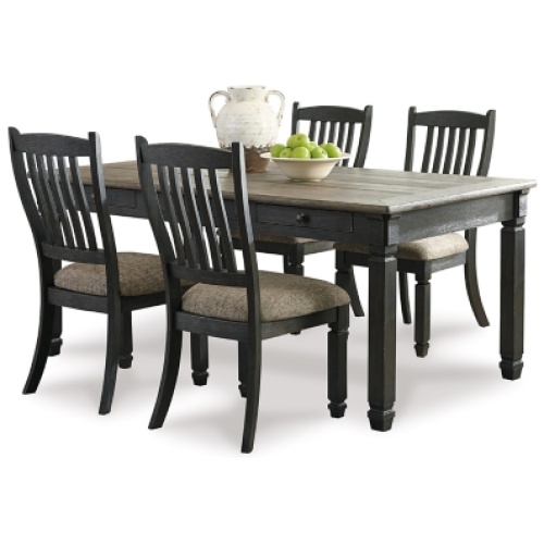 Tyler Creek Dining Table and 4 Chairs, Black/Gray