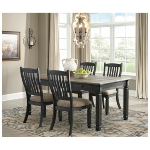 Tyler Creek Dining Table and 6 Chairs, Black/Gray