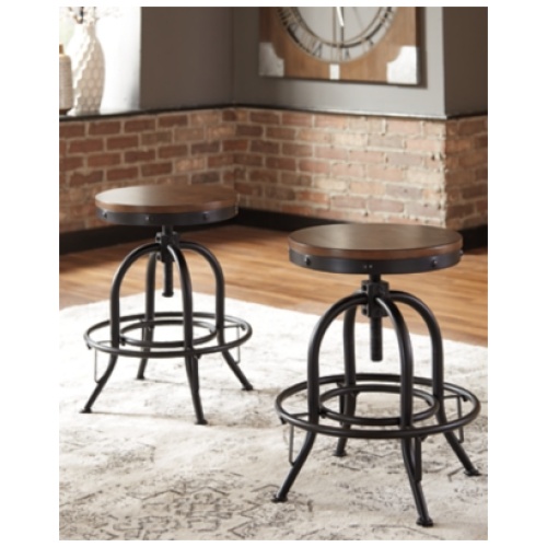 Valebeck Backless Counter Height Bar Stool, Brown/Black