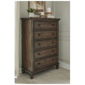 Veramond 5 Drawer Chest of Drawers, Dark Brown