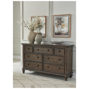 Veramond 7 Drawer Dresser, Dark Brown