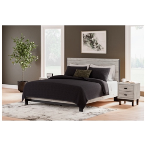 Vessalli King Panel Bed, Gray