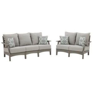 Visola Outdoor Sofa and Loveseat, Gray