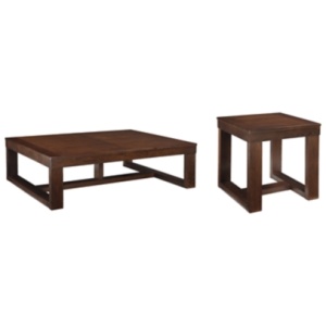 Watson Coffee Table with 1 End Table, Dark Brown