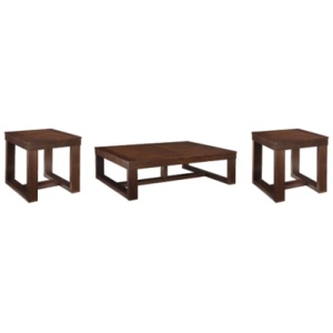 Watson Coffee Table with 2 End Tables, Dark Brown