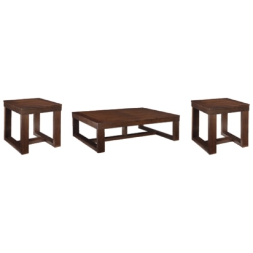 Watson Coffee Table with 2 End Tables, Dark Brown