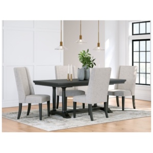 Welltern Dining Table and 4 Chairs, Black