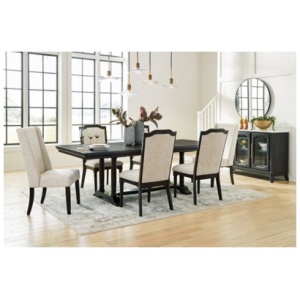 Welltern Dining Table and 6 Chairs, Black