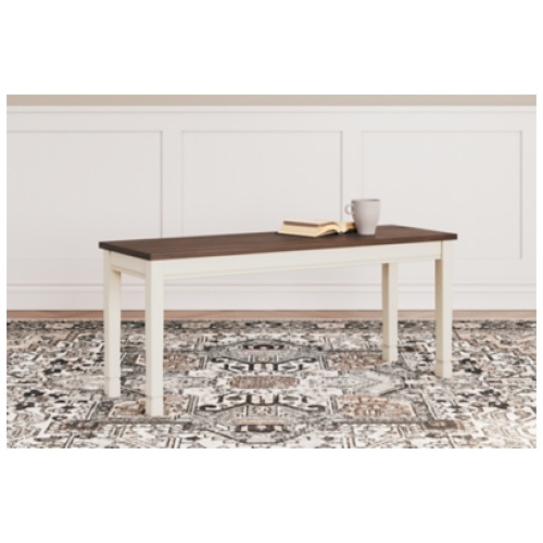 Whitesburg 42" Dining Bench, Brown/Cottage White
