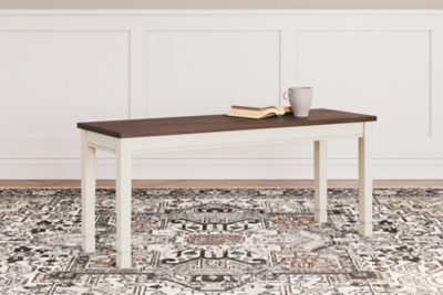 Whitesburg 42" Dining Bench, Brown/Cottage White