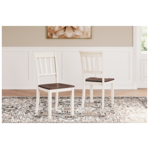 Whitesburg Slat Back Dining Chair, Brown/Cottage White