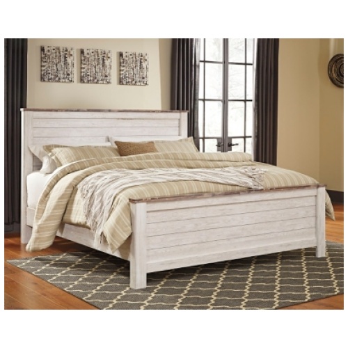 Willowton King Panel Bed, Whitewash