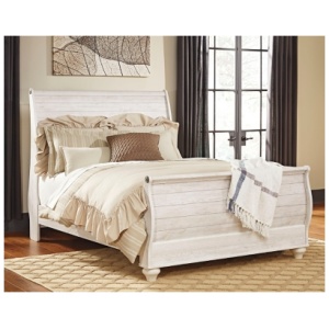 Willowton Queen Sleigh Bed, Whitewash