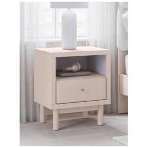 Wistenpine 21" 1 Drawer Charging Nightstand, Blush