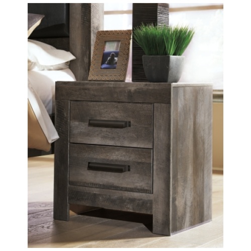 Wynnlow 24" 2 Drawer Charging Nightstand, Gray