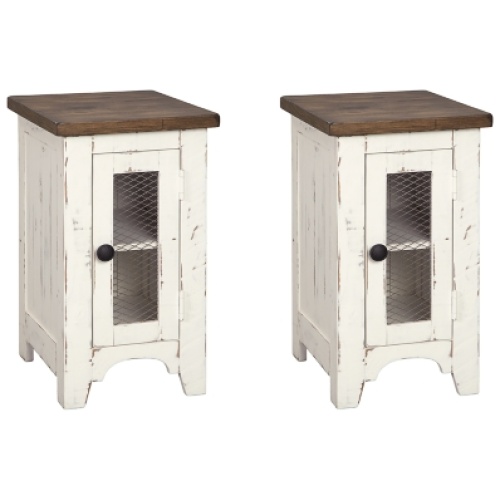 Wystfield 2 End Tables, White/Brown
