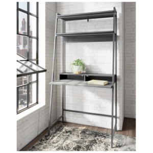 Yarlow 36" Home Office Desk with 2 Shelves and 2 USB Ports, Black