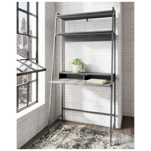 Yarlow 36" Home Office Desk with 2 Shelves and 2 USB Ports, Black