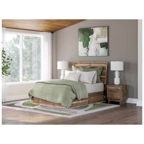 Zadilyn Full Panel Bed with Storage, Brown