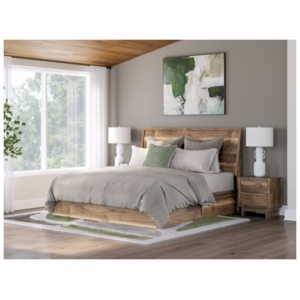 Zadilyn King Panel Bed with Storage, Brown