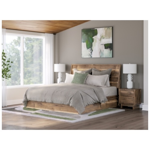 Zadilyn King Panel Bed with Storage, Brown