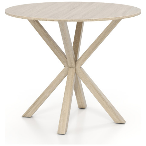 36 Inch Wood Dining Table with Intersecting Pedestal Base for 2-4 People-Gray