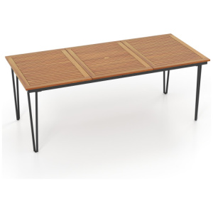 79 Inch 8-Person Outdoor Dining Table with 1.9 Inch Umbrella Hole