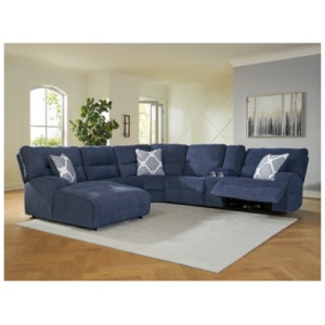 Acklen Place Next-Gen Nuvella™ Performance Fabric Dual Power Reclining Modular Sectional with Chaise, Navy