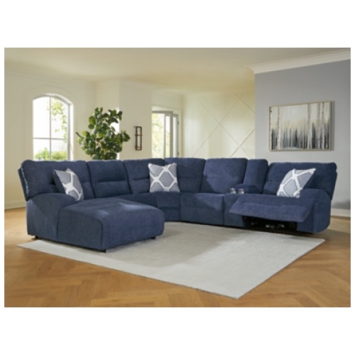 Acklen Place Next-Gen Nuvella™ Performance Fabric Dual Power Reclining Modular Sectional with Chaise, Navy