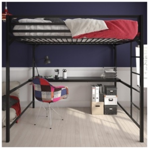 Atwater Living Mason Full Loft Bed with Desk, Black