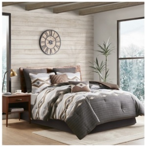 Bitter Creek California King Oversized Comforter Set, Gray/Brown