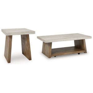 Brendalhouse Coffee Table with 1 End Table, Light Brown