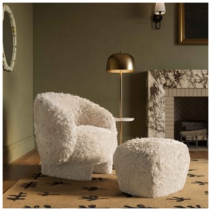 Britt Ottoman, White