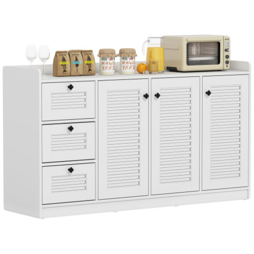 Buffet Cabinet with Storage Modern Sideboard Cabinet with 3 Doors-White