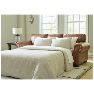 Carianna Queen Leather Sofa Sleeper Leather, Caramel