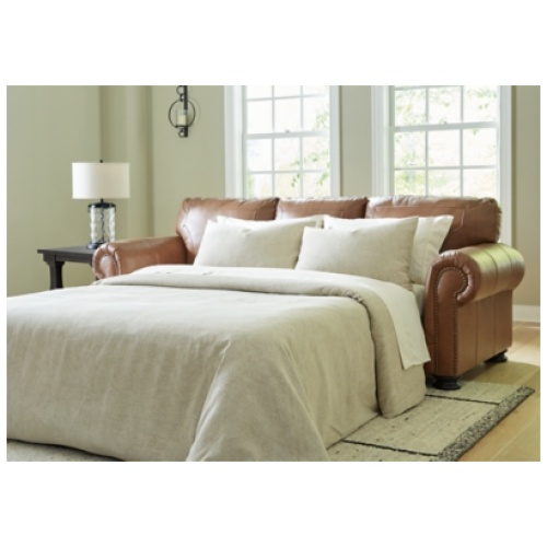 Carianna Queen Leather Sofa Sleeper Leather, Caramel