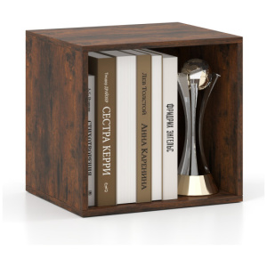 Cube Storage Organizer Stackable Open Book Shelf Wooden Display Shelving Unit-Rustic Brown