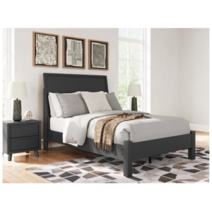 Danziar Panel Bed with Post Leg Footboard, Black