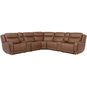 Harbin 7-pc. Leather Triple Power Sectional
