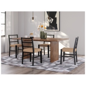 Isanti Dining Table and 4 Chairs, Light Brown