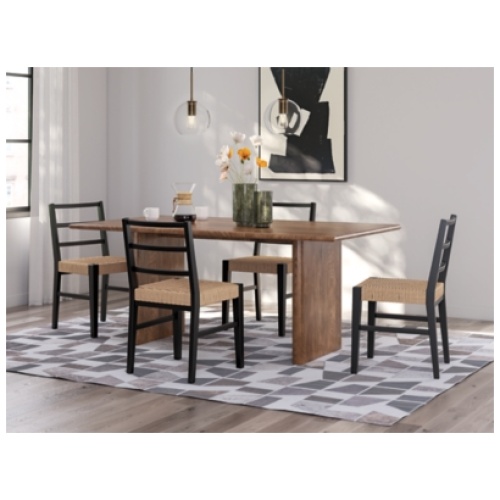 Isanti Dining Table and 4 Chairs, Light Brown