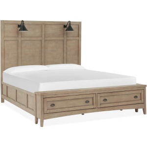 Ivy Ridge Platform Storage Bed w/ Lamp Headboard