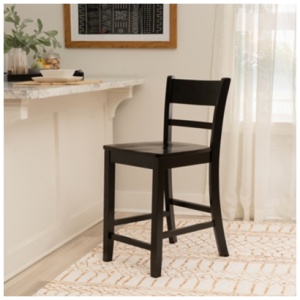 Linon Banks Villa Counter Height Bar Stool, Black
