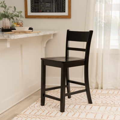 Linon Banks Villa Counter Height Bar Stool, Black