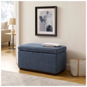 Linon Bridget Rectangle Ottoman, Dark Gray