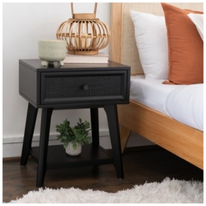 Linon Maggie 18" 1 Drawer Nightstand, Black