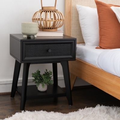 Linon Maggie 18" 1 Drawer Nightstand, Black